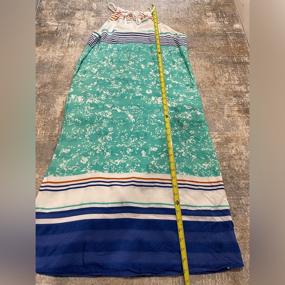 prAna Parisol Midi Dress Aqua Canopy Sleeveless Halter Size Medium Sundress - Picture 11 of 14